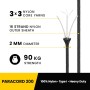 Kamu Synber Paracord 2mm 3 Hebras 15M 100% Nylon Tipo I Cuerda de Paracaídas para Exteriores, Bricolaje, Artesanía | Soporta