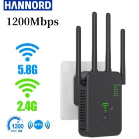 Repetidor WiFi Hannord 1200Mbps banda Dual 2,4G y 5GHz 802.11ac Gigabi