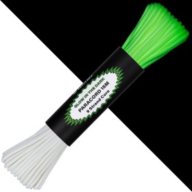 Brotree Cuerda Fluorescente Luminosa Paracord 4mm 15m Cuerda Brilla en Oscuridad 9 Hebras para Tienda, Bricolaje, Artesanía,