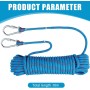 Cuerda de escalada de 10 mm, cuerda de seguridad de 10 m, cuerda de escalada estática para exteriores, cuerda de rescate con 2