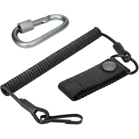 nuluxi Lanyard Táctico en Paracord, Lanyard Táctico Cuerdas de Seguridad Elásticas con Mosquetón en Espiral,Reutilizable