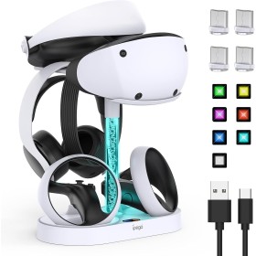 FASTSNAIL Soporte de carga para PlayStation VR2, auriculares multifunción verticales PS VR2 y controladores Sense, estación de