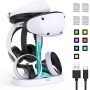 FASTSNAIL Soporte de carga para PlayStation VR2, auriculares multifunción verticales PS VR2 y controladores Sense, estación de