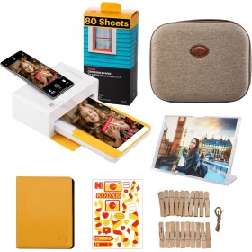 KODAK Dock Plus 4PASS Impresora de Fotos Instantánea (10x15cm) + Paquete de Accesorios con 90 Hojas