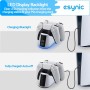 eSynic Cargador Mando para PS5 y PS5 Edge con Iluminación Ambientales Geniales e Indicadores de Luz LED Base de Carga con Cable