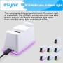 eSynic Cargador Mando para PS5 y PS5 Edge con Iluminación Ambientales Geniales e Indicadores de Luz LED Base de Carga con Cable