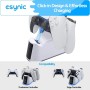 eSynic Cargador Mando para PS5 y PS5 Edge con Iluminación Ambientales Geniales e Indicadores de Luz LED Base de Carga con Cable