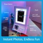 HP Sprocket Photobooth Impresora de Fotos 3x4” (Blanco) – 250+ Marcos, impresión en Papel Zink, Wi-Fi, luz LED, Pantalla táctil