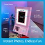 HP Sprocket Photobooth Impresora de Fotos 3x4” (Blanco) – 250+ Marcos, impresión en Papel Zink, Wi-Fi, luz LED, Pantalla táctil