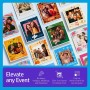 HP Sprocket Photobooth Impresora de Fotos 3x4” (Blanco) – 250+ Marcos, impresión en Papel Zink, Wi-Fi, luz LED, Pantalla táctil