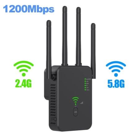 Repetidor WiFi inalámbrico de 1200Mbps amplificador de señal Wifi exte
