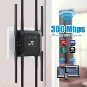Repetidor WiFi de 300Mbps, extensor de señal WiFi inalámbrico, 8 anten