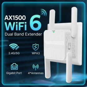 Repetidor AX1500 WiFi 6, enrutador inalámbrico de doble banda 2,4G y 5