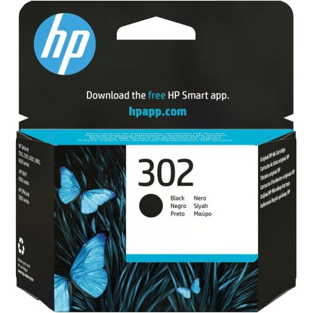 HP 302 F6U66AE Negro, Cartucho Original, de ~170 páginas, para impresoras HP Deskjet serie 1110, 2100, 3600, HP ENVY 4500, HP