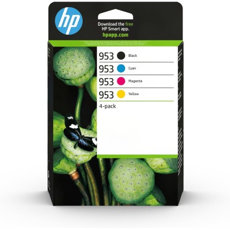 HP 953 6ZC69AE, Negro, Cian, Magenta y Amarillo, Cartuchos de Tinta Originales, Pack de 4, para impresoras HP OfficeJet Pro