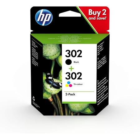 HP 302 X4D37AE, Pack de 2, Cartuchos de Tinta Originales Negro y Tricolor, compatible con impresoras de inyección de tinta HP