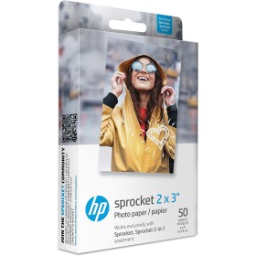 HP 2x3" Papel fotográfico premium Zink (50 hojas) compatible con la impresora fotográfica portátil Sprocket