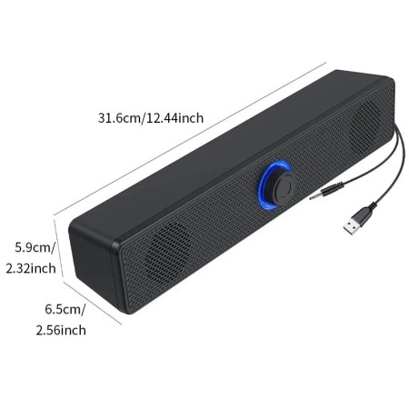 Altavoces duales de escritorio largos con cable 1002, inalámbrico Blue