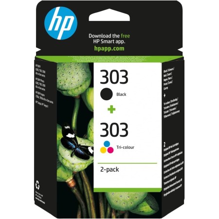 HP 303 3YM92AE, Negro y Tricolor, Cartuchos de Tinta Originales, Pack de 2, compatible con impresoras de inyección de tinta HP