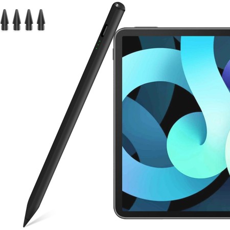 Lápiz Capacitivo para iPad Apple 2018-2024 con función de Carga rápida, lápiz Capacitivo con 4 Puntas de Repuesto, Pencil con