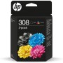 HP 308 - Cartuchos de Tinta auténticos, Color Negro y Tres Colores