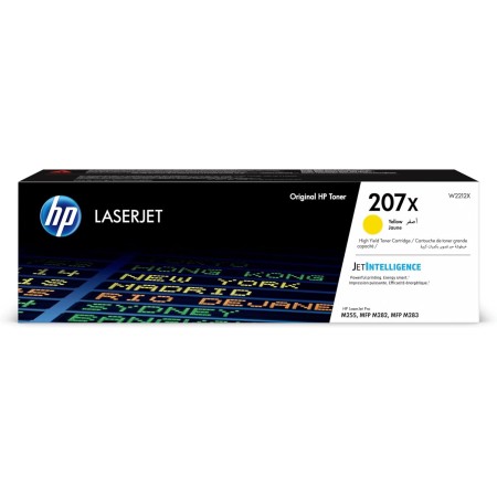HP 207X W2212X, Amarillo, Cartucho Tóner de Alta Capacidad Original, de 2.450 páginas, para impresoras HP Color LaserJet Pro MFP