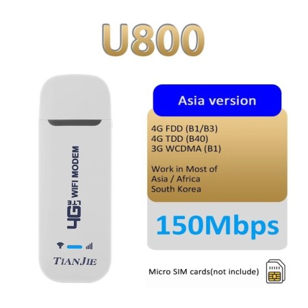TIANJIE-módem WiFi USB U800 4G LTE, enrutador portátil Plug & Play con