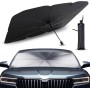 Parasol Coche Delantero Protector Solar SUV y Camión Parasol Paraguas Coche Resiste a los Rayos UV Parasol Plegable con Eje