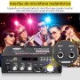 PROZOR Amplificador de Audio 800W HiFi Estéreo Bluetooth 5.0 Sonido Digital Radio FM Tarjeta TF SD Dos Microfonos para