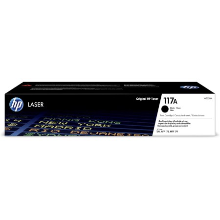 HP 117A W2070A, Negro, Cartucho Tóner Original, de 1.000 páginas, para impresoras HP Color Laser Serie 150, MFP 178 y 179