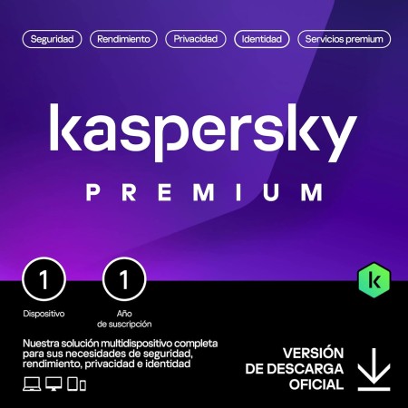 Kaspersky Premium Total Security 2025 | 1 Dispositivo | 1 año | Anti-Phishing y Firewall | VPN ilimitada | Gestor de contraseñas