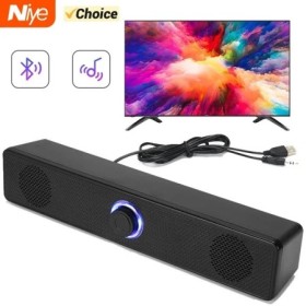 Barra de sonido para PC, Altavoz Bluetooth inalámbrico y con cable, ba