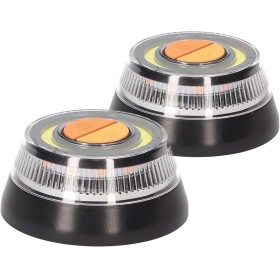 PMK GRUPO Luz V16 Holomogada DGT [2Uds] | Luz Emergencia Coche Averia o Accidente [Visibilidad 1 Km] | Linterna con Base