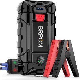 BRPOM Arrancador de Coches 4000A, 12V Arrancador de baterias de Coche(para 7.0L de Gasolina o 5.5L de Diésel) Jump Starter con