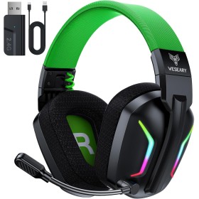 WESEARY WG1 Cascos Gaming Inalambricos, Auriculares Gaming Inalambricos para PS5, PS4, PC, Switch, Sonido Estéreo Auriculares