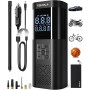 TEMOLA Compresor Aire Coche, Potente Inflador Ruedas Coche con Luz LED, Mini Compresor de Aire Portatil Accesorios Coche