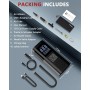 TEMOLA Compresor Aire Coche, Potente Inflador Ruedas Coche con Luz LED, Mini Compresor de Aire Portatil Accesorios Coche