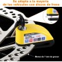 REAPP Candado Moto Disco con Alarma 110 DB, Antirrobo Moto Freno 7mm con Accesorios 1.5m Cable Recordatorio y Candado Bolsa,