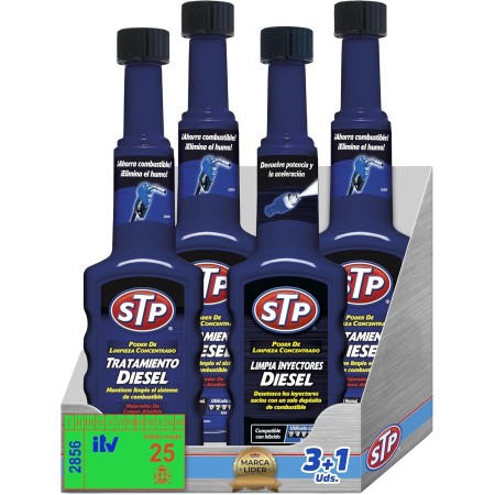 STP Limpia Inyectores Diesel + Tratamiento - 2en1 200mlx2 - PACK PRE ITV DIESEL 1 HORA - Reduce emisiones y humo, ahorra
