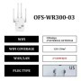 OPTFOCUS 2,4G WiFi repetidor 2LAN 300Mbps repetidor de amplificador de