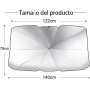 Parasol Paraguas para Coche Delantero, Plegable y Anti UV Rayos, para Sol Paraguas Parabrisas para Coches, SUV, Camiones (140 x