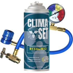 ClimaSet Gas R134a de repuesto para Aire Acondicionado de Coche con manguera – Consciente de la naturaleza – No tóxico –