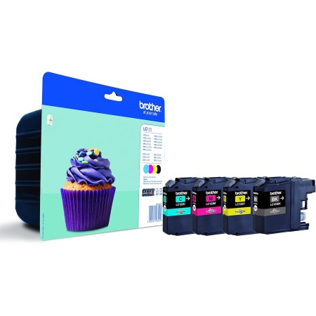 Brother LC123VALBP - Pack de 4 cartuchos de tinta original (duración estimada: hasta 600 páginas, según ISO/IEC 24711), negro,