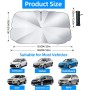 Parasol Coche Delantero, CompraFun Paraguas Coche Protección UV, Plegable Parabrisas Paraguas 140 x 75 cm, Fácil de Instalar y
