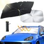 Parasol Coche Delantero, CompraFun Paraguas Coche Protección UV, Plegable Parabrisas Paraguas 140 x 75 cm, Fácil de Instalar y