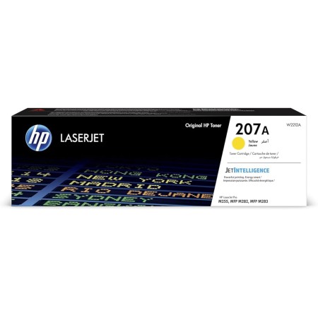 HP 207A W2212A, Amarillo, Cartucho Tóner Original, de 1.250 páginas, para impresoras HP Color LaserJet Pro MFP M282nw, MFP