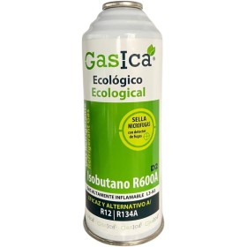 ENVASE GAS REFRIGERANTE ORGÁNICO ECOLÓGICO GASICA D2 226gr EQUIVALE A 680gr R12 Y 590gr R134A COMPATIBLE CON R12 R134A.