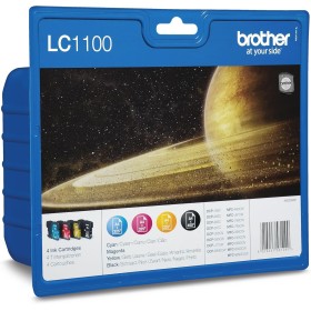 Brother LC1100 - Pack de 4 cartuchos de tinta BK/C/M/Y (duración hasta 450 págs/negro y 325 págs/color según ISO/IEC 24711)