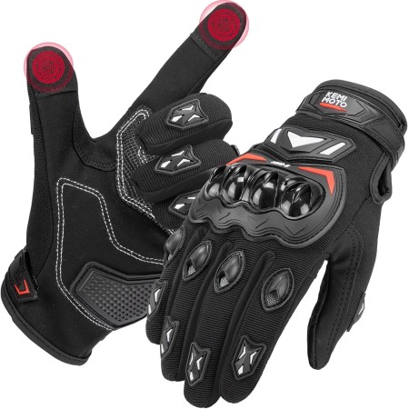 KEMIMOTO Guantes Moto Verano, Resistencia al Impacto, Deportivos Protectores y Transpirables Hombres y Mujeres, Palma
