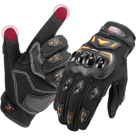 KEMIMOTO Guantes Moto Verano, Resistencia al Impacto, Deportivos Protectores y Transpirables Hombres y Mujeres, Palma